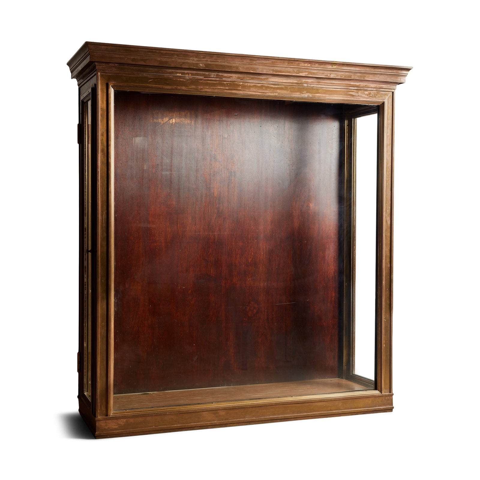 Old World Glass and Bronze Vitrine