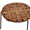 Woven Leather Stool by Swift and Monell