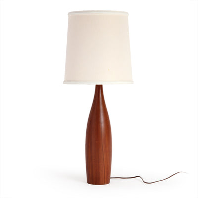 Pair of Turned Teak Table Lamps by ESA