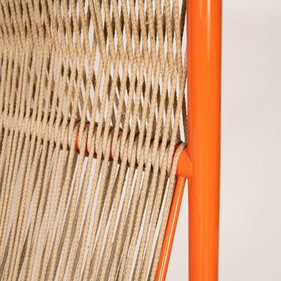 Steel frame flag halyard seated highback settee from Denmark