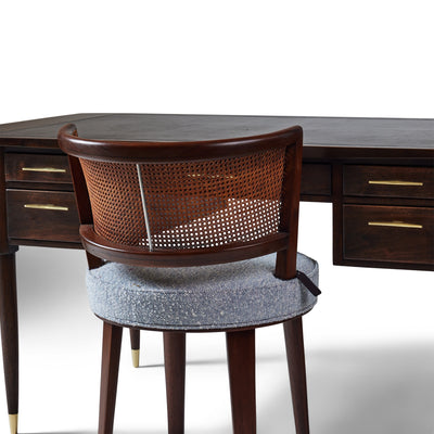 Walnut Desk with Drawers and Inset Leather Top by Edward Wormley for Dunbar, 1960s