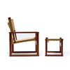 Teak Safari Chair and Ottoman by Poul Hundevad, 1950's