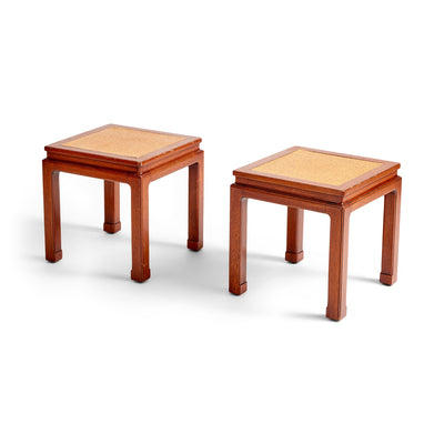 Mahogany and Cork End Table by Edward Wormley for Dunbar