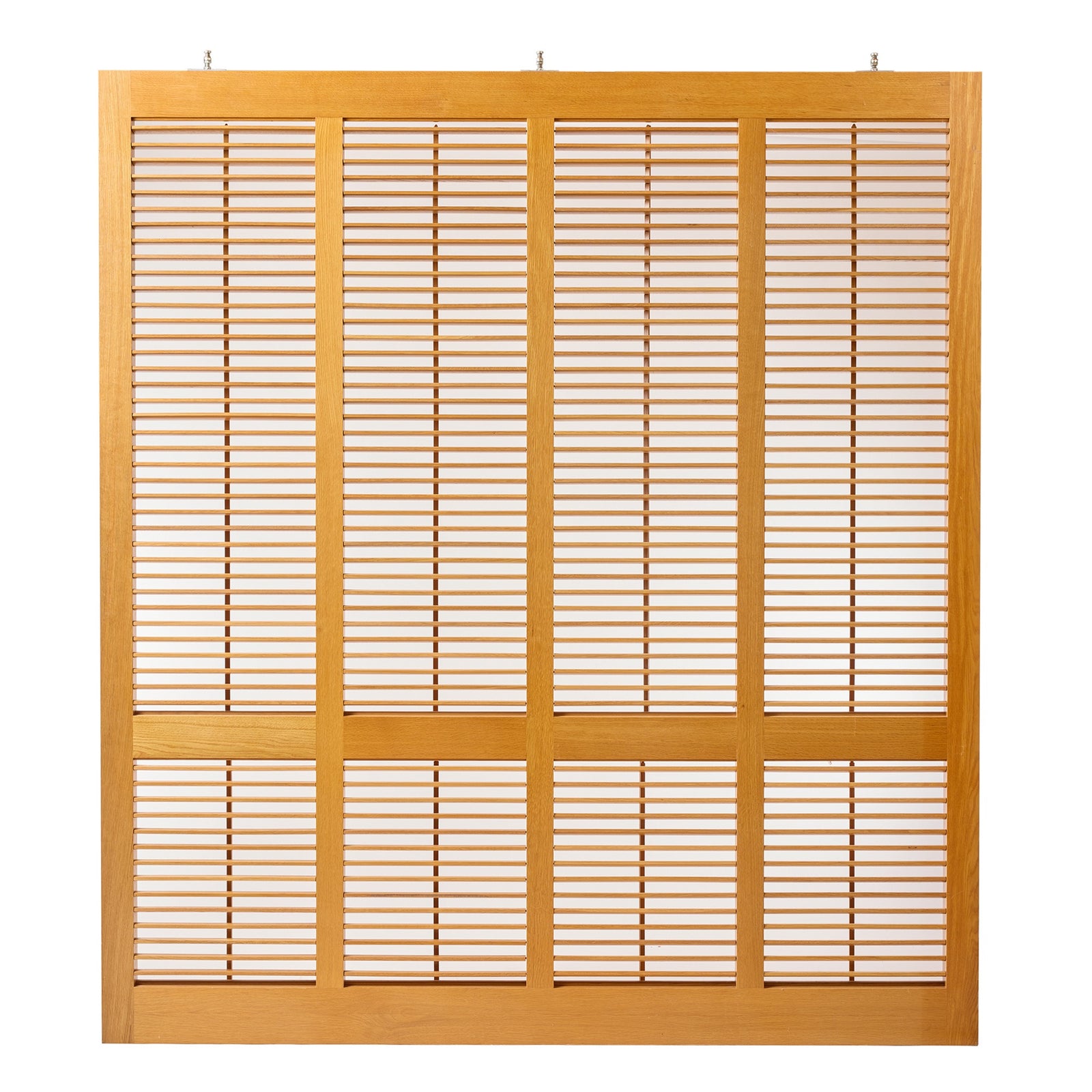 Set of Four Solid Oak Louvered Panels by Warren Platner, 1980s