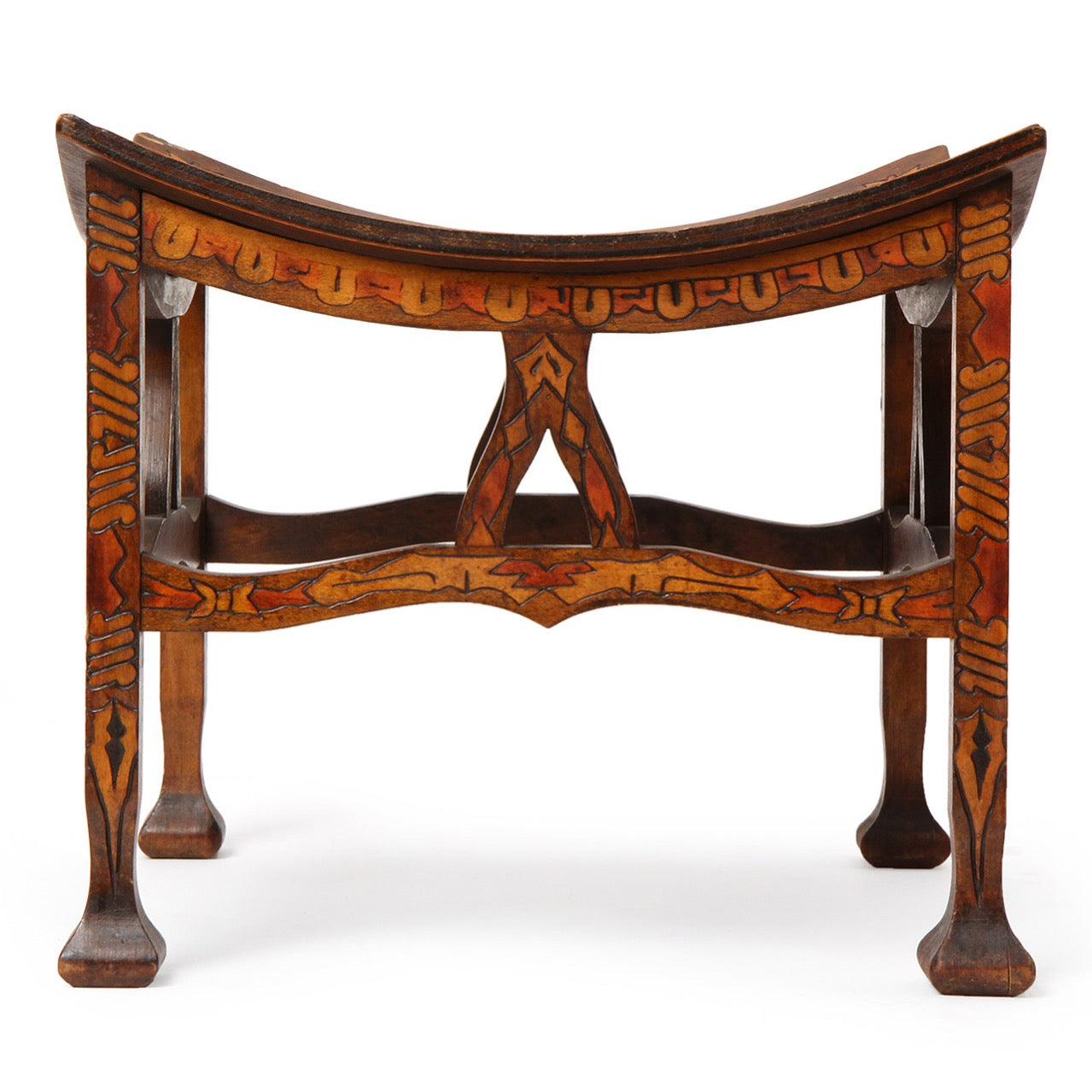 Polychromed Thebes Stool from England