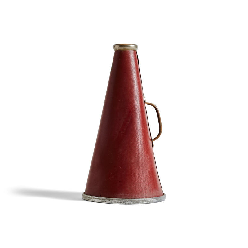 Vintage All-American Cheerleader’s Megaphone: A Crimson Icon of Americana for Rawlings Mfg. Co.