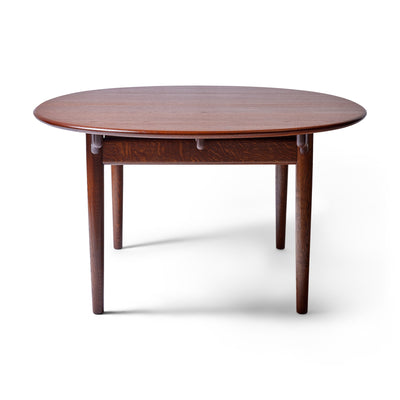 Rare Extension Table in Solid Teak and Oak by Hans J. Wegner for Johannes Hansen