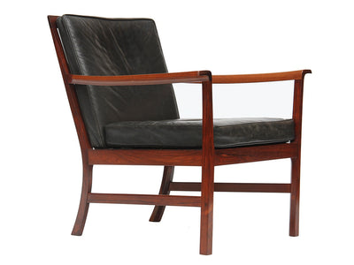 Elegant Walnut Frame Lounge Chair by Ole Wanscher for A.J. Iversen