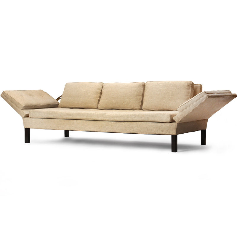 Hinged drop arm sofa by Edward Wormley for Dunbar