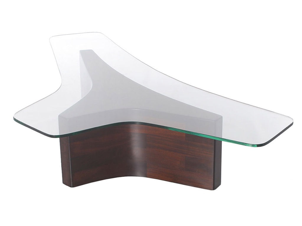 Solid Mahogany and Glass Low Table by Harvey Probber, 1960s