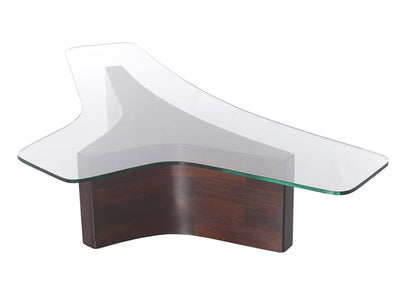 Solid Mahogany and Glass Low Table by Harvey Probber, 1960s