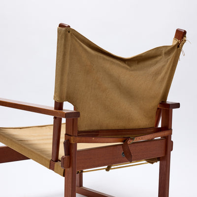 Teak Safari Chair and Ottoman by Poul Hundevad, 1950's