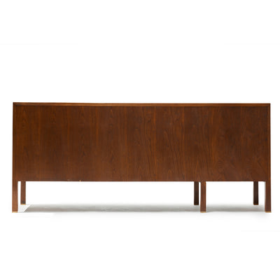 A Corner Walnut Sideboard With Tambour Doors by Edward Wormley for Dunbar, 1950's