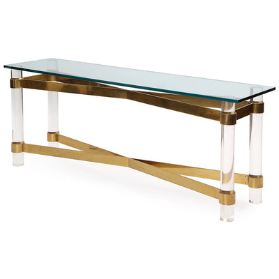 Lucite and Brass Console by Karl Springer, 1970s