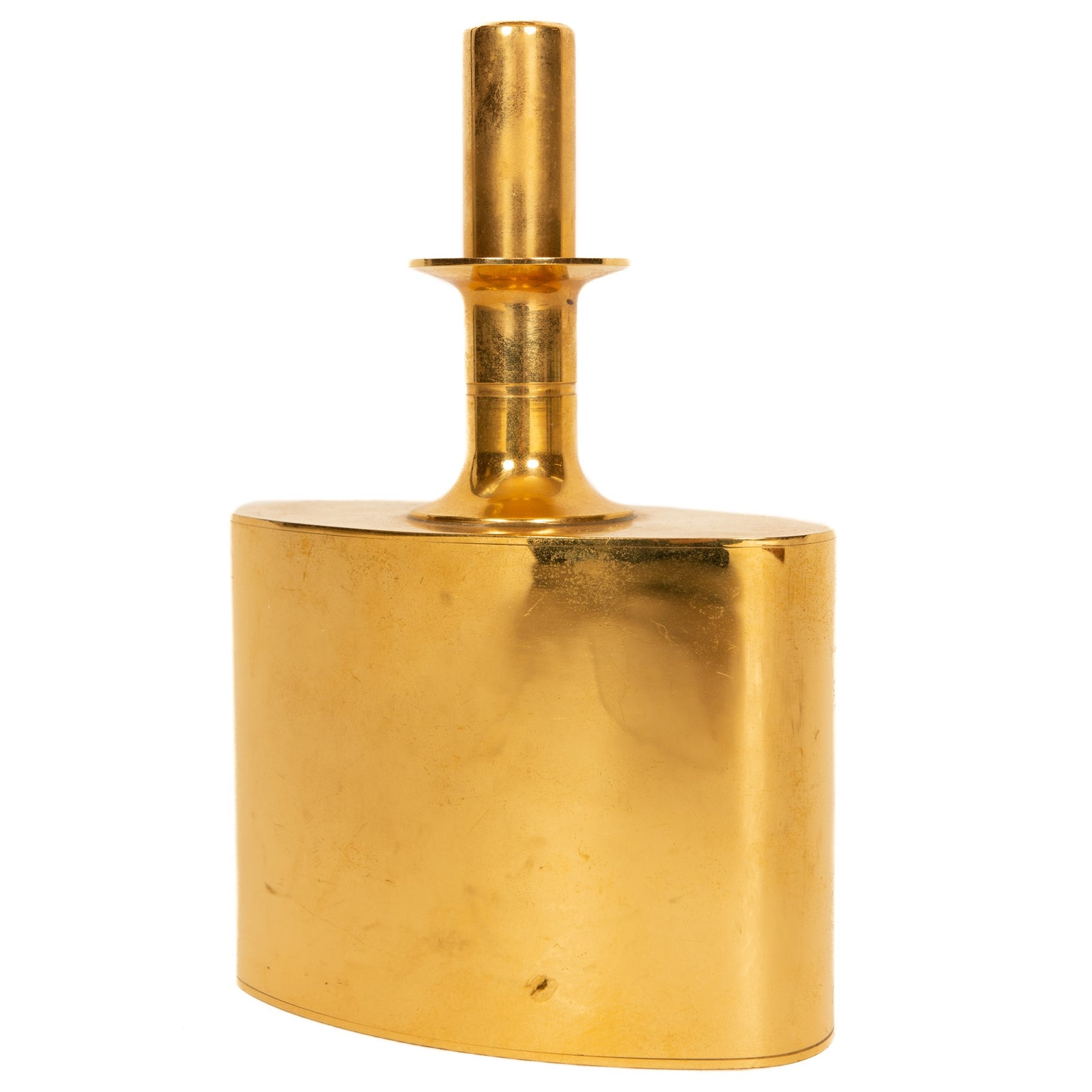 Gold on Brass Sake Decanter by Pierre Forssell for Skultuna, 1960's