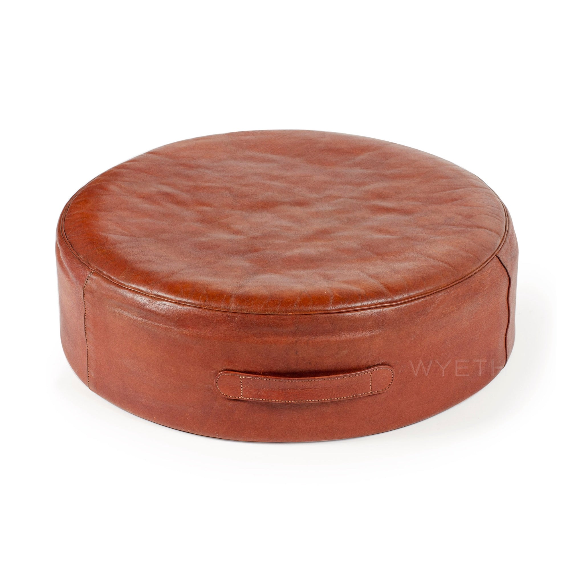 Red Leather Stool by Ivan Schlechter