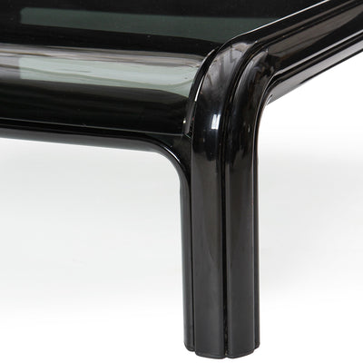 Pair of Glass and Steel Low Tables by Gae Aulenti, 1970s