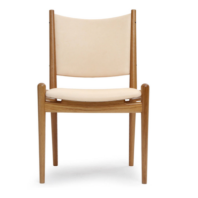 Oak and Leather Side Chair by Hans J. Wegner