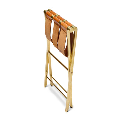 Leather Strap Folding Bench