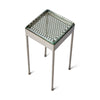 Glass Block Cocktail Table in Stainless with Perforated Top by WYETH