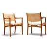 Teak Arm Oak Frame Armchair by Hans J. Wegner for Johannes Hansen, 1950s