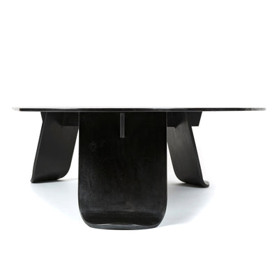 Chrysalis No. 1 Low Table in Blackened Steel with Zinc Finish by WYETH, Made to Order