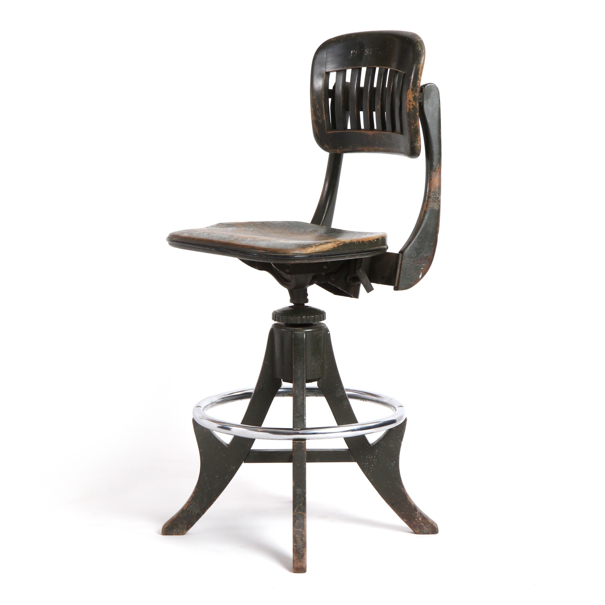 Swiveling Architect's Drafting or Bar Stool for Sikes