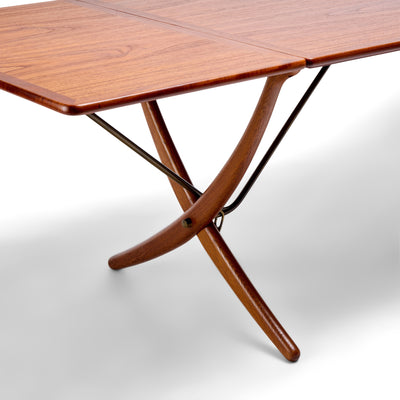 Teak and Oak Drop Leaf Table AT-304 by Hans J. Wegner for Andreas Tuck