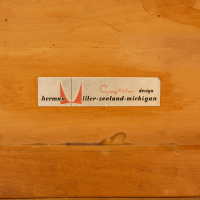 Leather, Primavera, and Steel Desk by George Nelson for Herman Miller, 1946