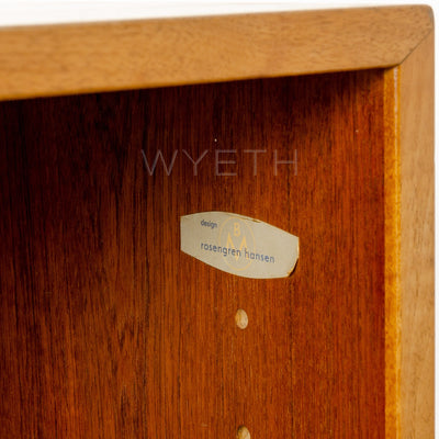 Long Walnut Sliding Door Cabinet by H. Rosengren Hansen for Brande Møbelindustri