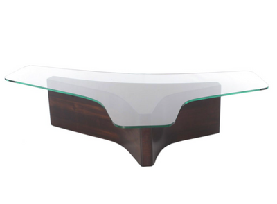 Solid Mahogany and Glass Low Table by Harvey Probber, 1960s