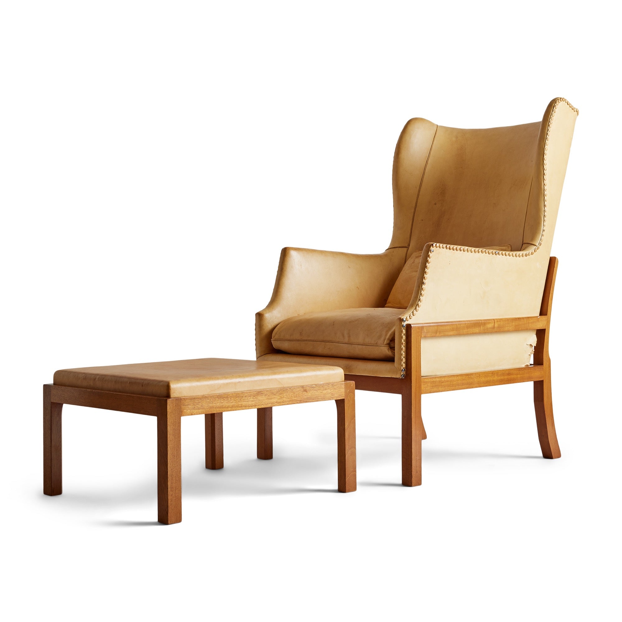 Wingback chair by Mogens Koch for Ivan Schlechter