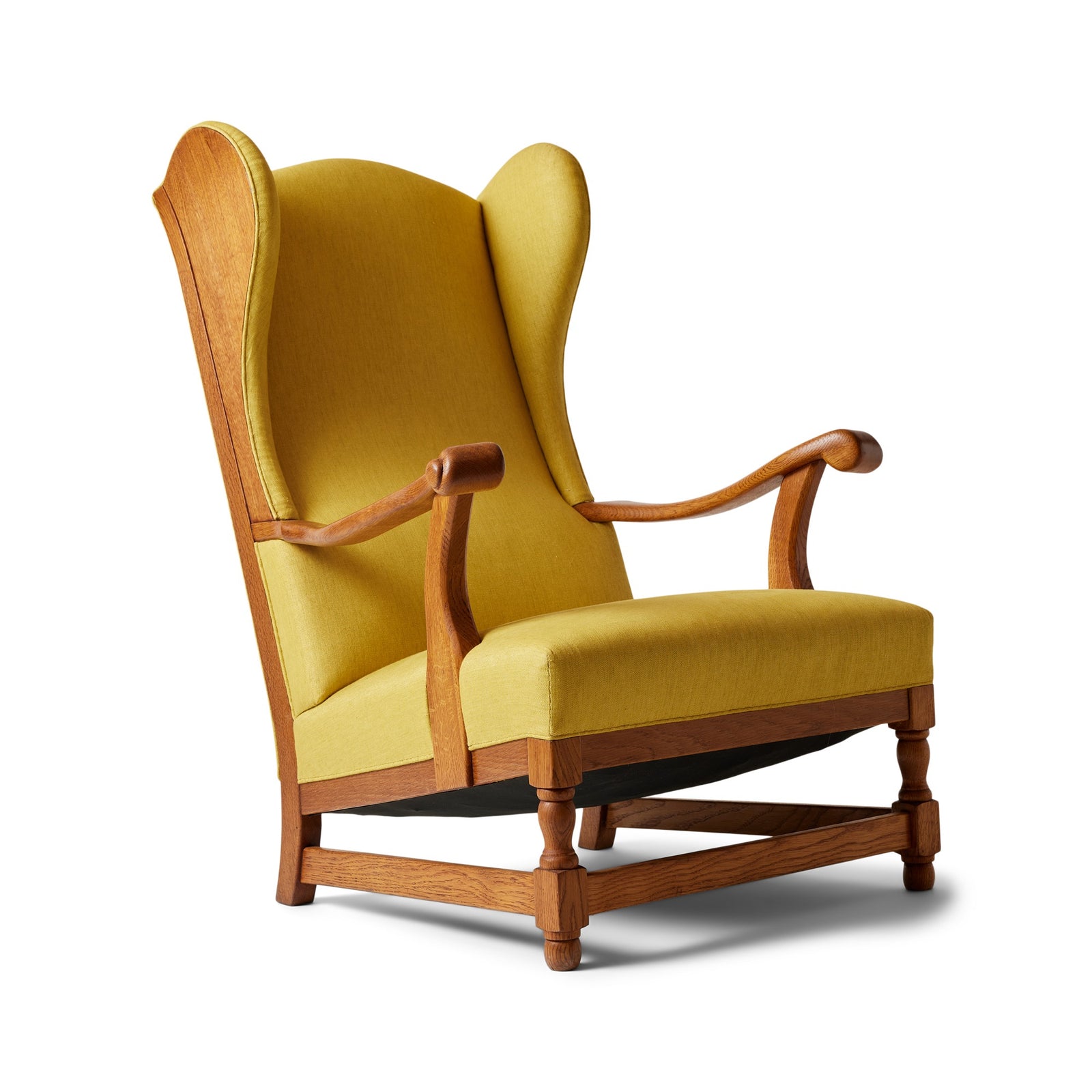 Solid Oak Reading Chair from Denmark, 1960s