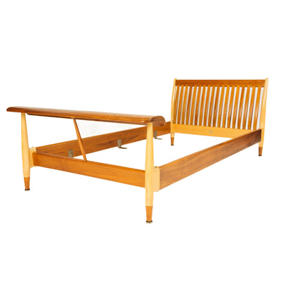 A Pair of Walnut & Maple Twin Beds by Finn Juhl for Baker Furniture Company, 1951