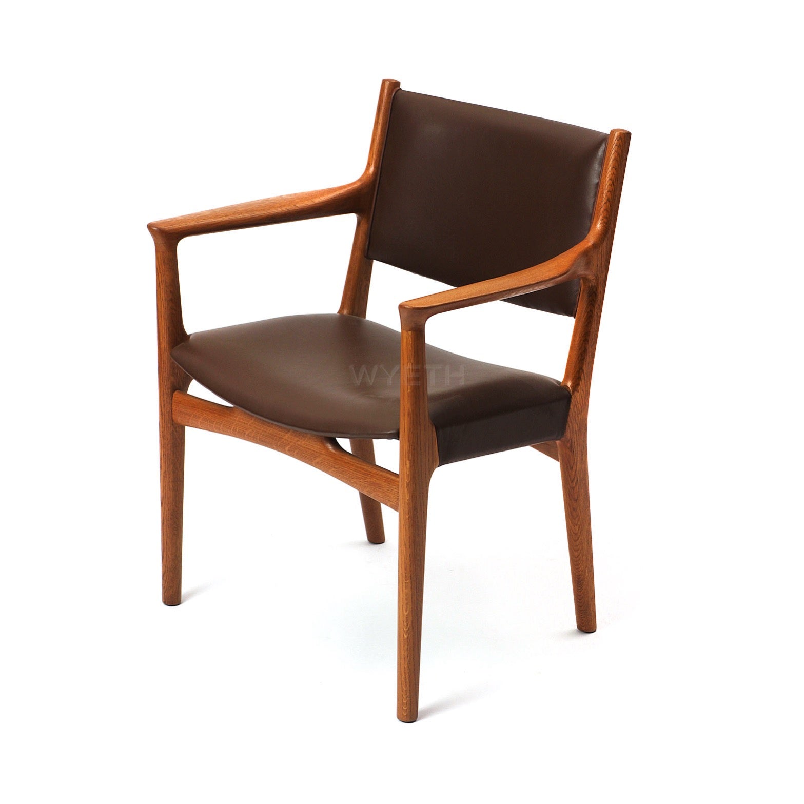 Oak and Leather Armchair by Hans J. Wegner for Johannes Hansen