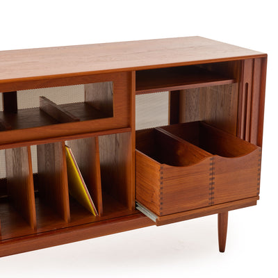 Teak Tambour Sideboard by Johannes Aasbjerg, 1960s