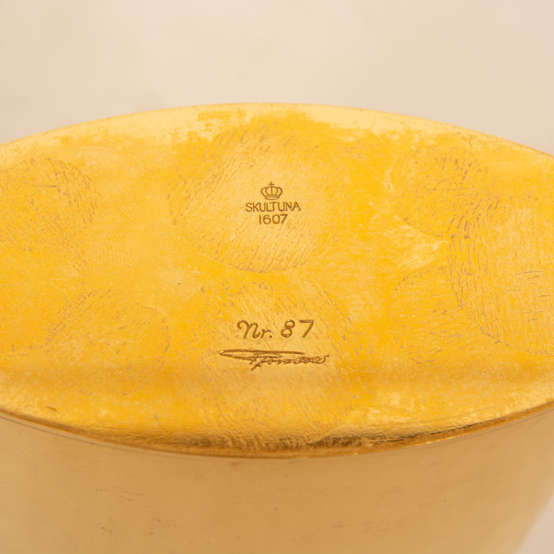 Gold on Brass Sake Decanter by Pierre Forssell for Skultuna, 1960's