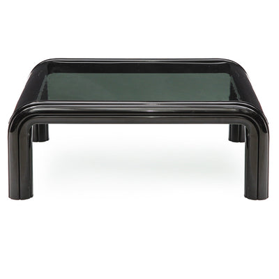 Pair of Glass and Steel Low Tables by Gae Aulenti, 1970s