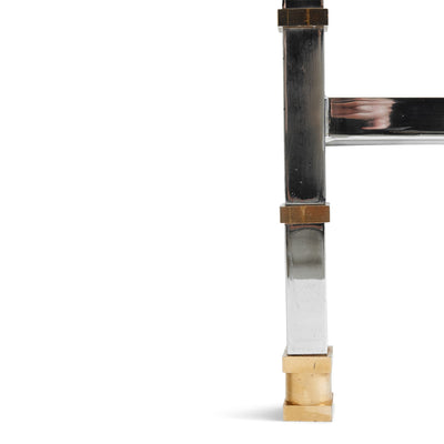 A Glamorous Chrome and Bronze Bookshelf /Étagère (pair available) from France, 1970s