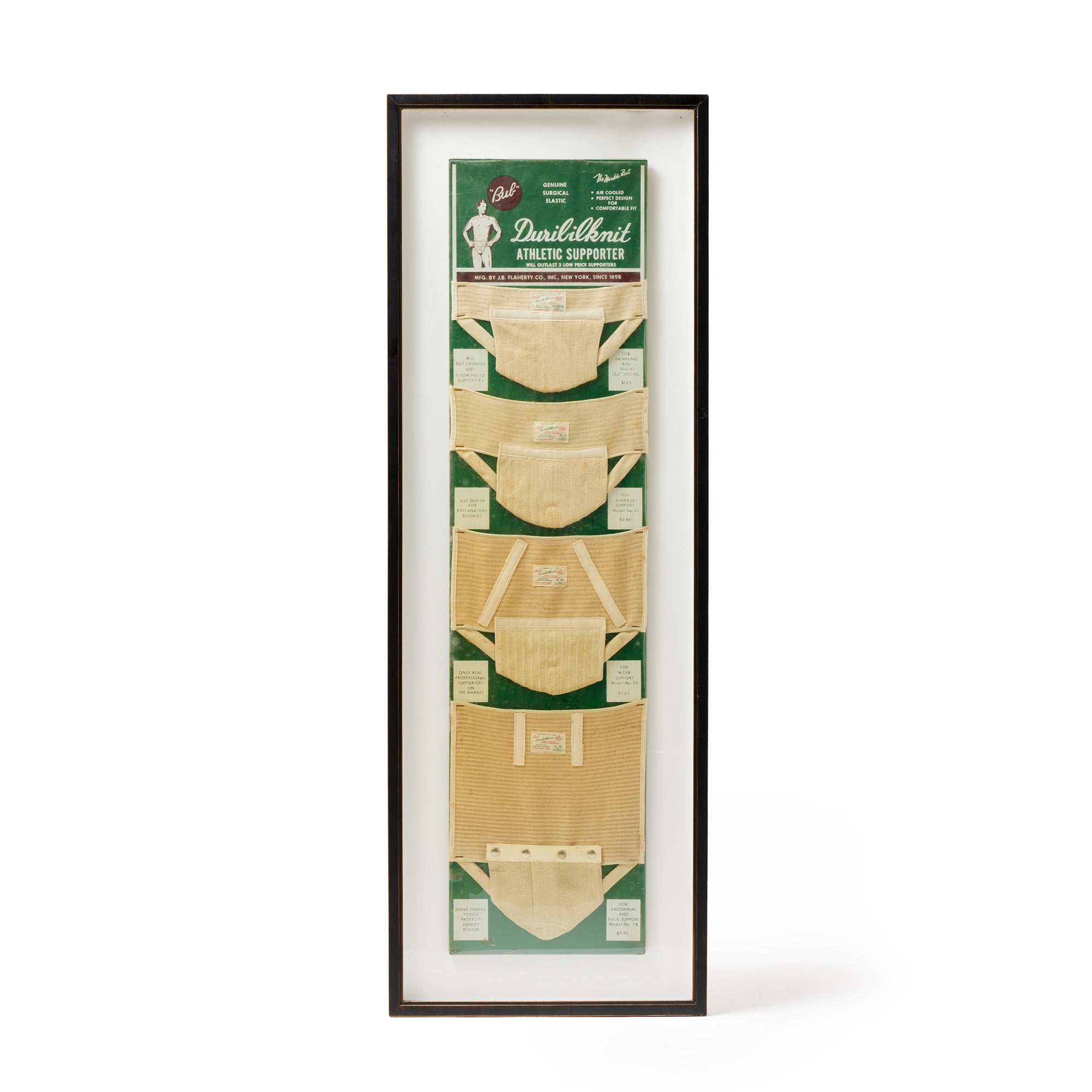 Original Duribilknit Athletic Supporter Merchandising Display for J. B. Flaherty Co.