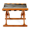 Leather Folding Stool by Poul Hundevad