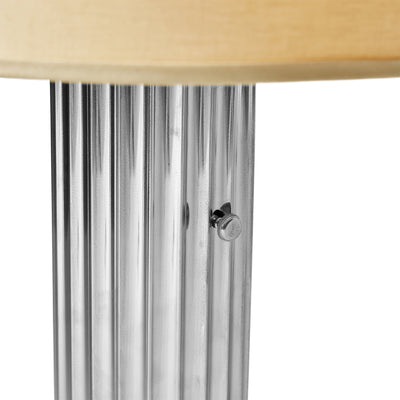 Corrugated Column Nickel On Brass Table Lamp by Walter Von Nessen for Nessen Studios