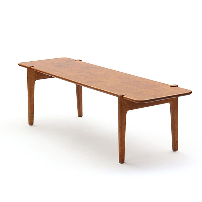 Solid Oak and Teak Table by Hans J. Wegner for Johannes Hansen