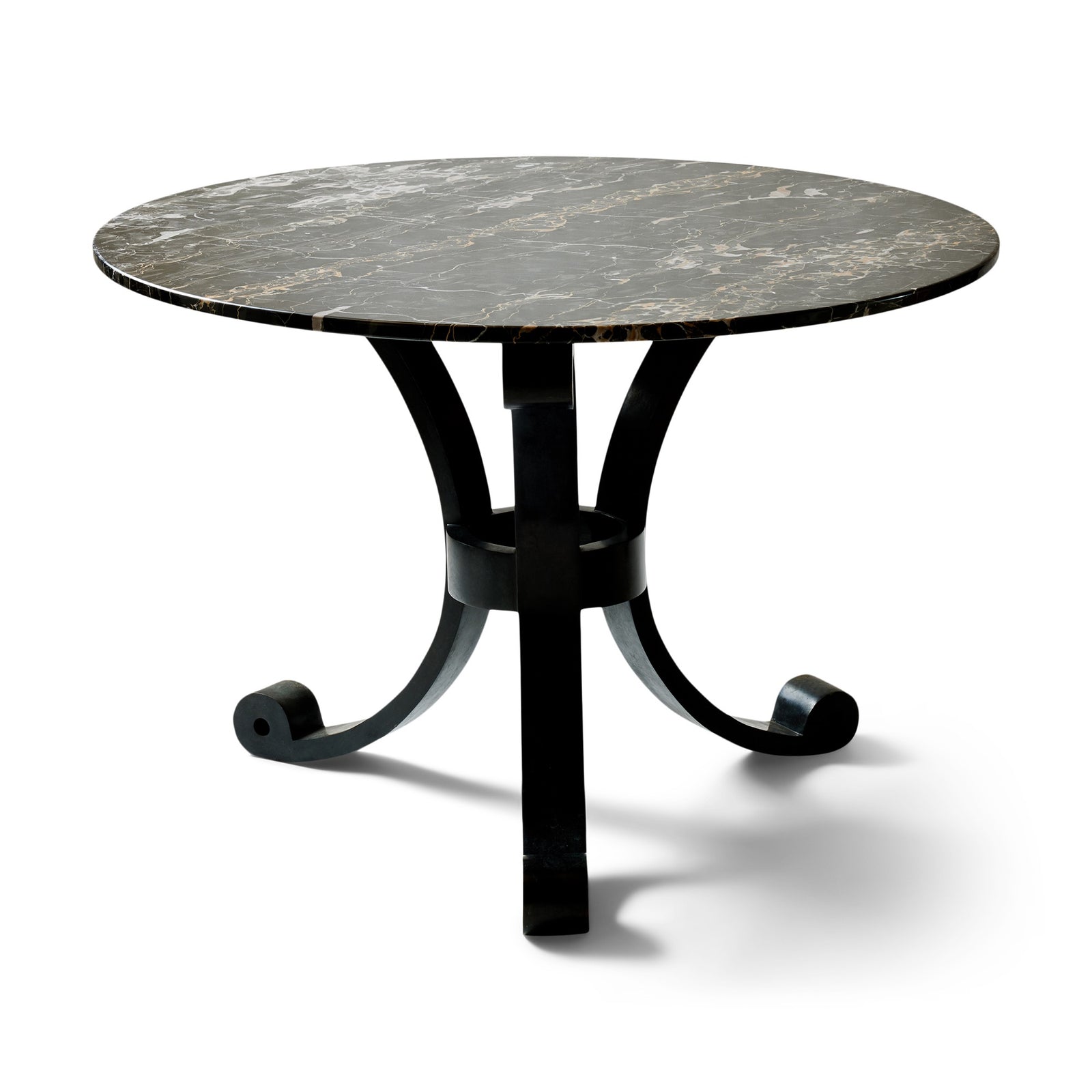 20th Century Solid Bronze Center Table With Marble Top