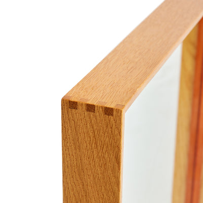 Original ‘Thin Line’ Solid Wood Mirror with Leather Trim by WYETH, Made to Order - WYETH