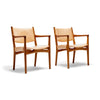 Teak Arm Oak Frame Armchair by Hans J. Wegner for Johannes Hansen, 1950s