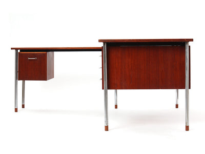 Teak and Steel Desk by Ejner Larsen & Aksel Bender Madsen