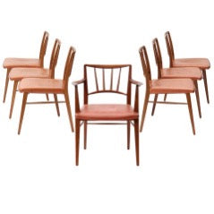 Set of 10 Spindle Back Dining Chairs by Edward Wormley for Dunbar