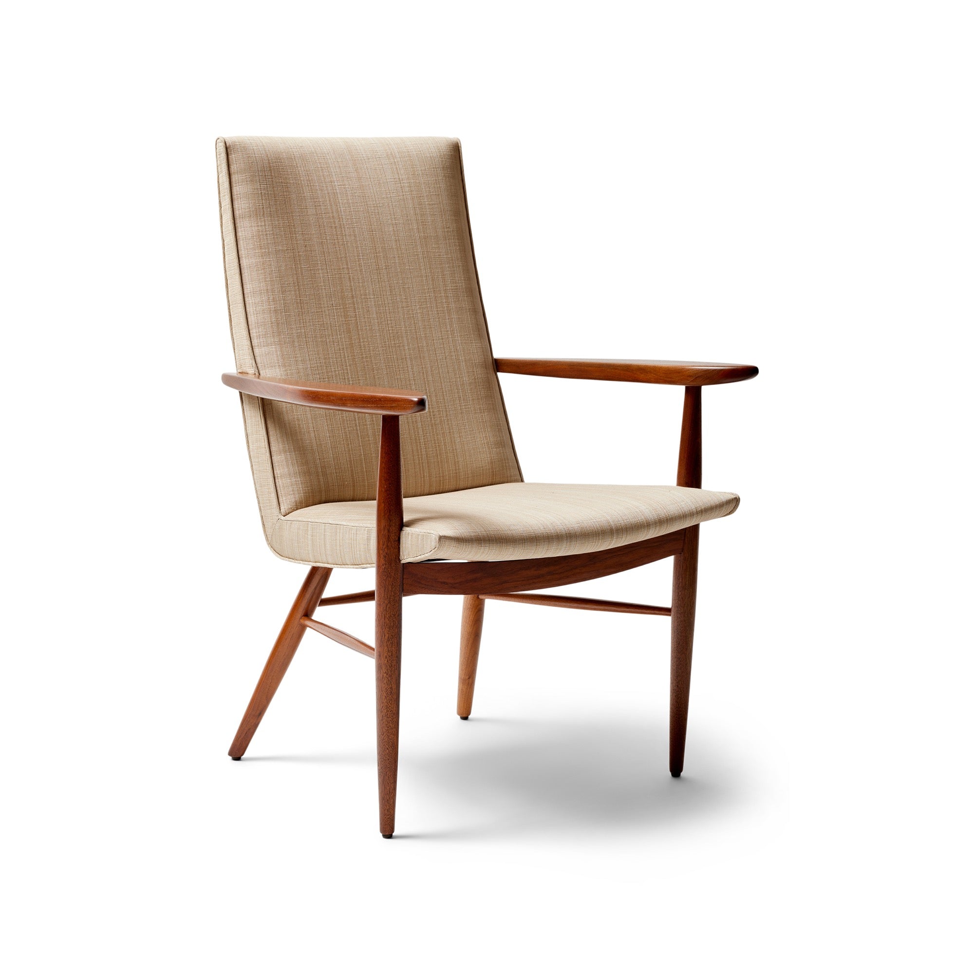 Armchair in Walnut and Fabric. Priced per chair. by George Nakashima for Widdicomb, 1957