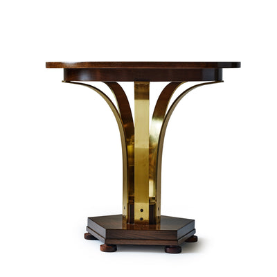 Pentagonal Base Bronze Bar and Ash Side Table by Edward Wormley for Dunbar, 1950s